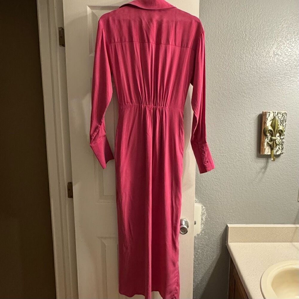 Revolve Sovere Atone Midi Shirt Dress in Magenta Size Small - Picture 3 of 9